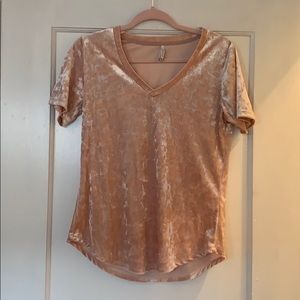 Z Supply Blush Crushed Velour Tee Size S